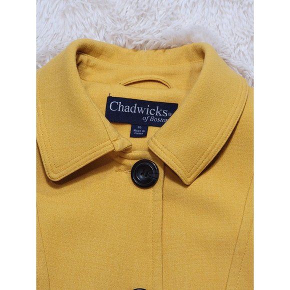 Chadwicks of Boston Women's Jacket, Mustard, Button Closure, Size 6 - Picture 12 of 13